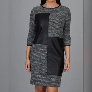 Peace of Cloth MICHAELA BOUCLE KNIT PATCHWORK DRESS